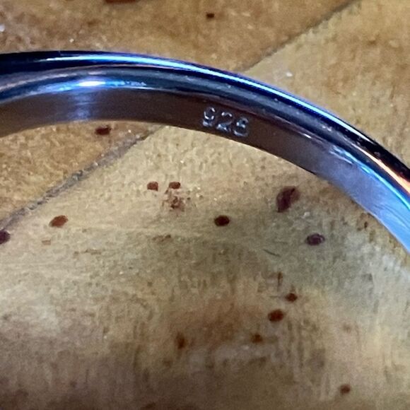 AAA Tanzanite Moissanite Sterling Silver Ring Size 7 - Picture 6 of 9